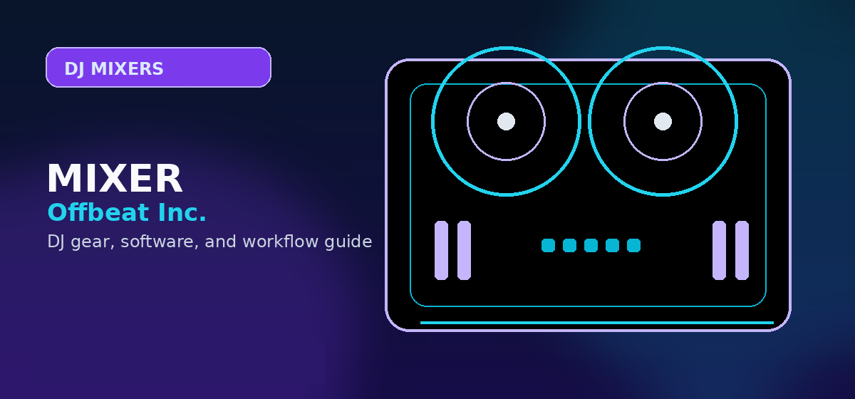 DJ mixer controls and illuminated EQ buttons in a dark club setting