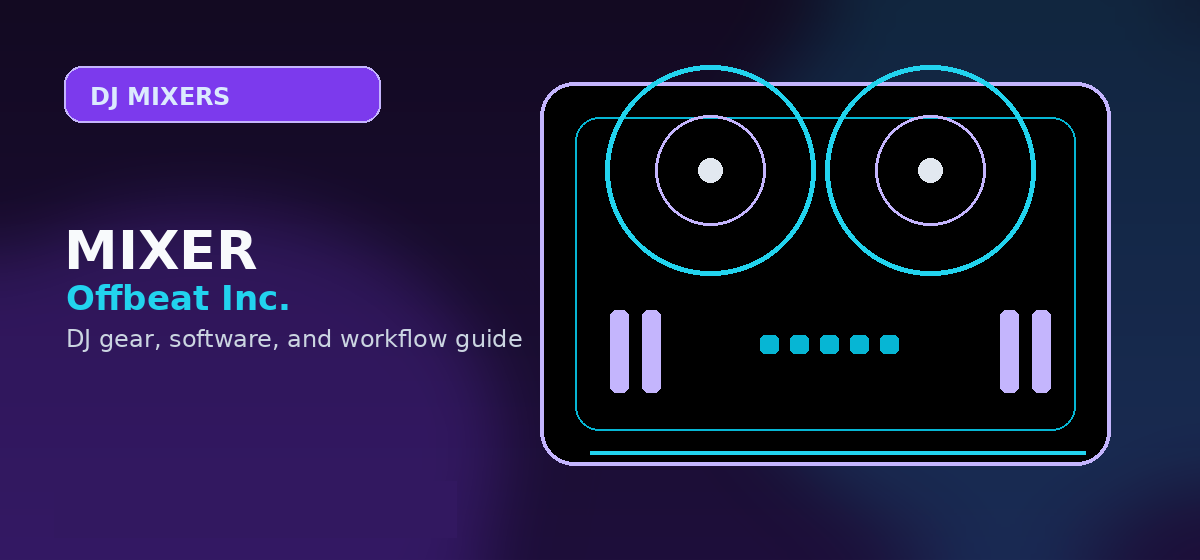 DJ mixer controls and illuminated EQ buttons in a dark club setting